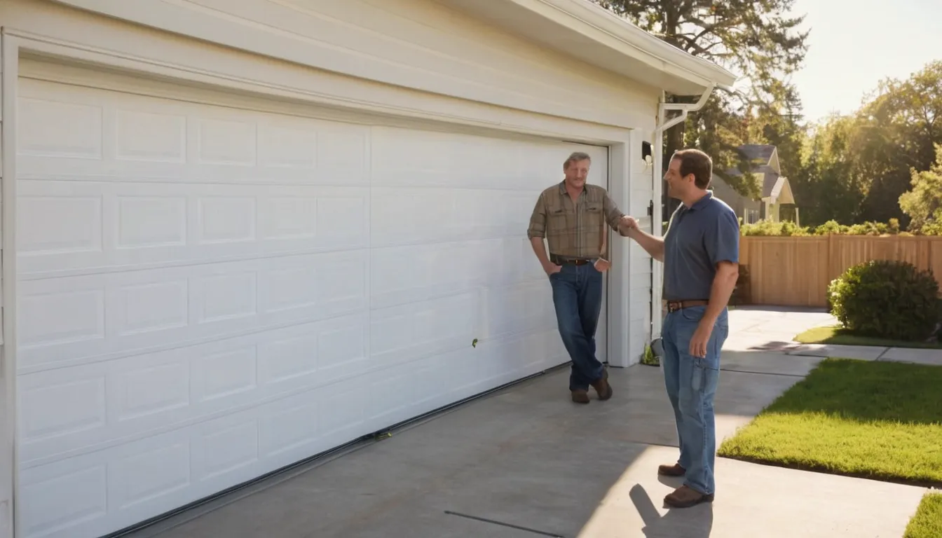 A new insulated garage door installed on a brick ranch home in the Plano area